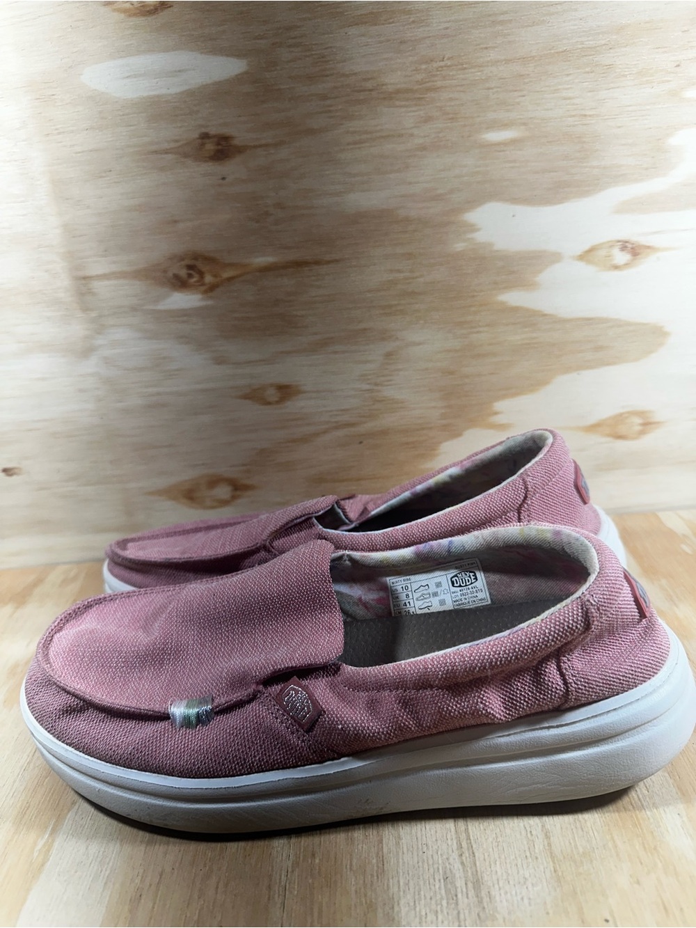 Hey Dude Misty Rise Slip-On Sneakers in Dusty Pink Women’s Size 10